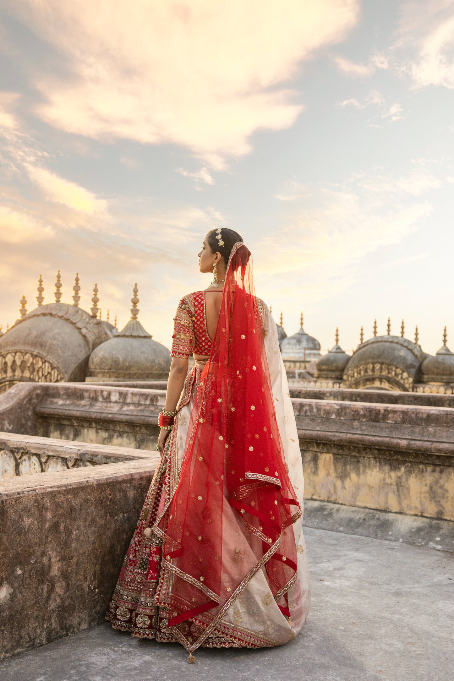 Raw Silk Multi Patchwork Bridal lehenga With Choli And Dupatta