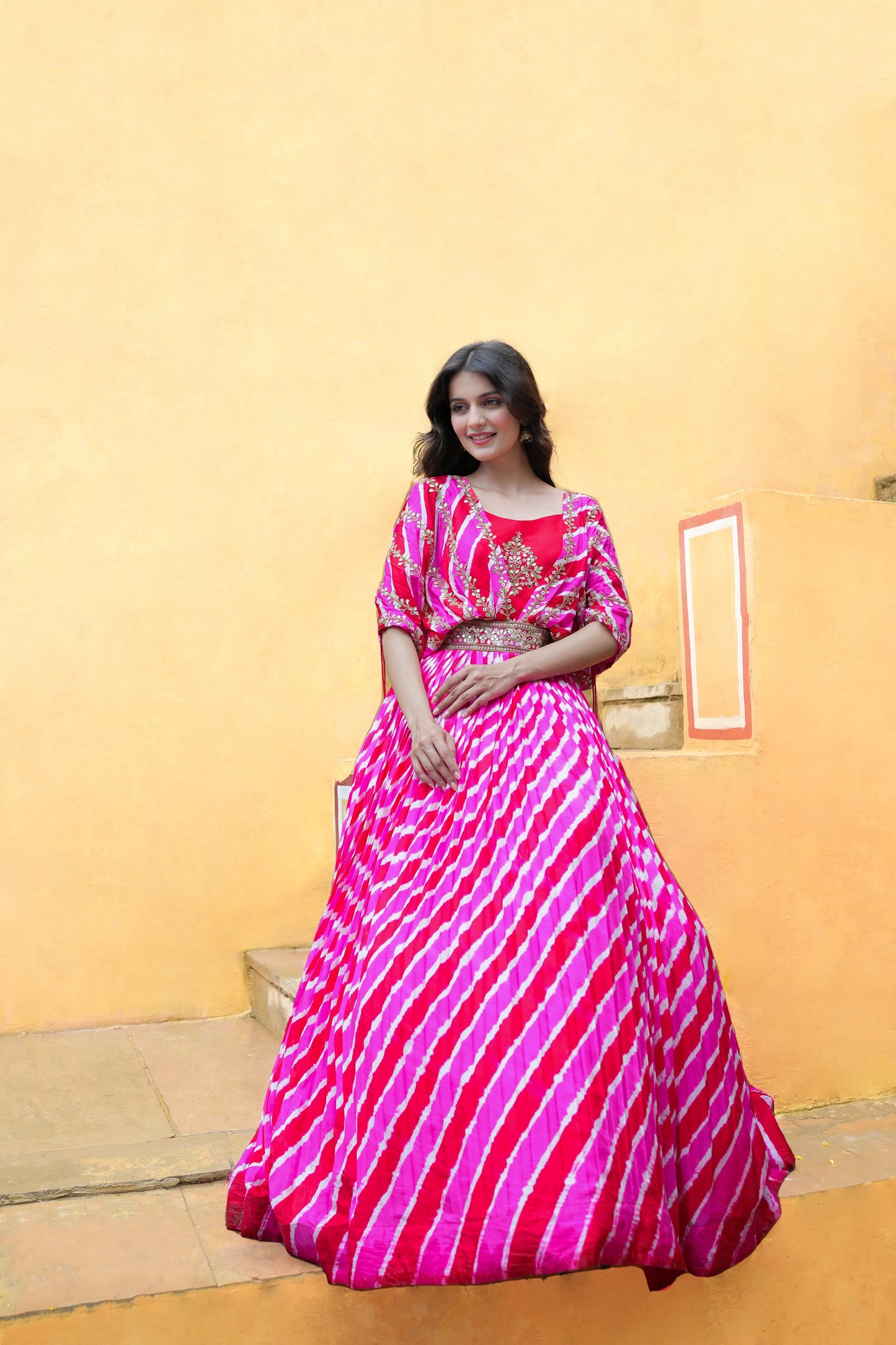 Lehariya Long Gown In Tessar Silk