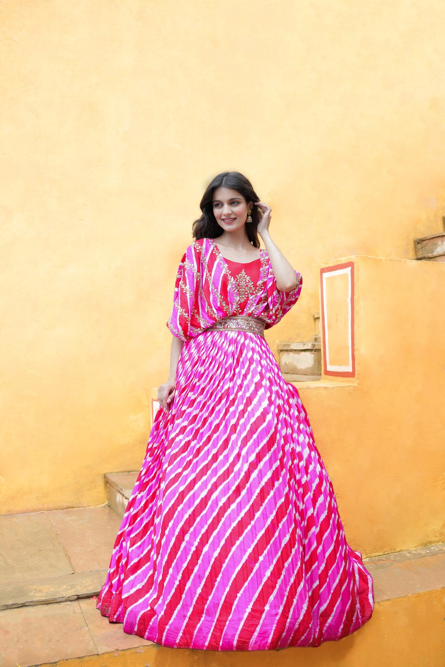 Lehariya Long Gown In Tessar Silk