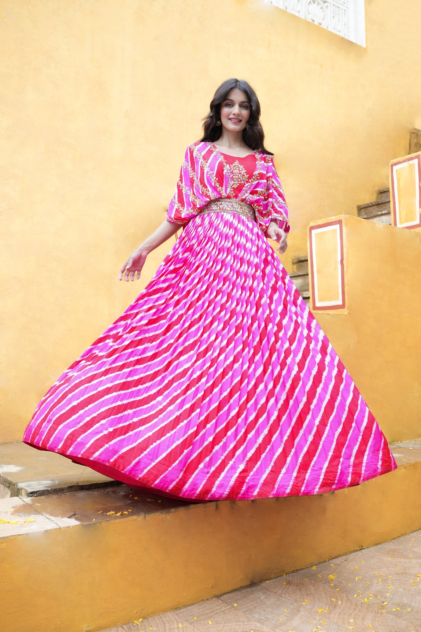 Lehariya Long Gown In Tessar Silk