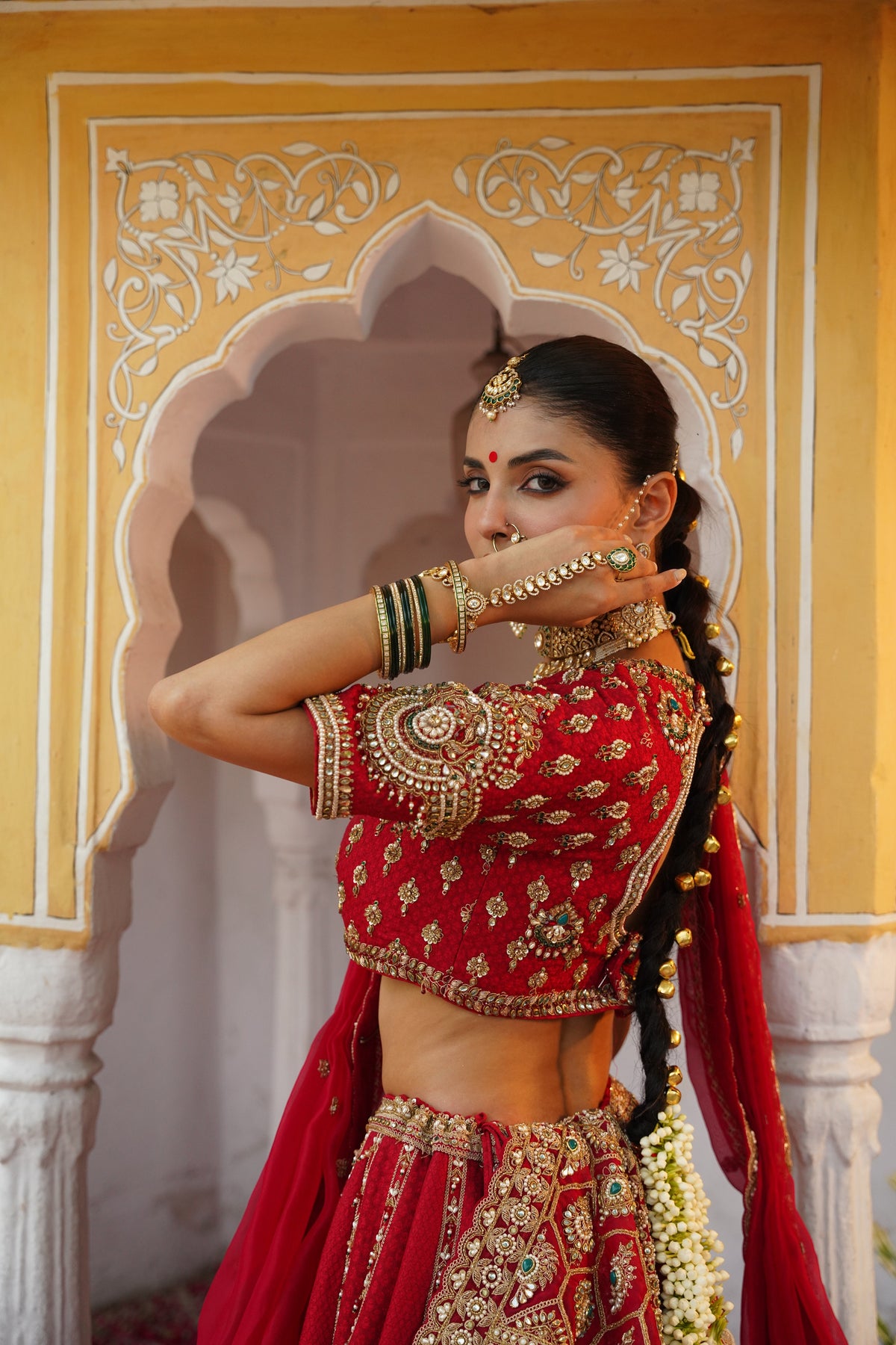 Crimson Red Bridal Lehenga Set