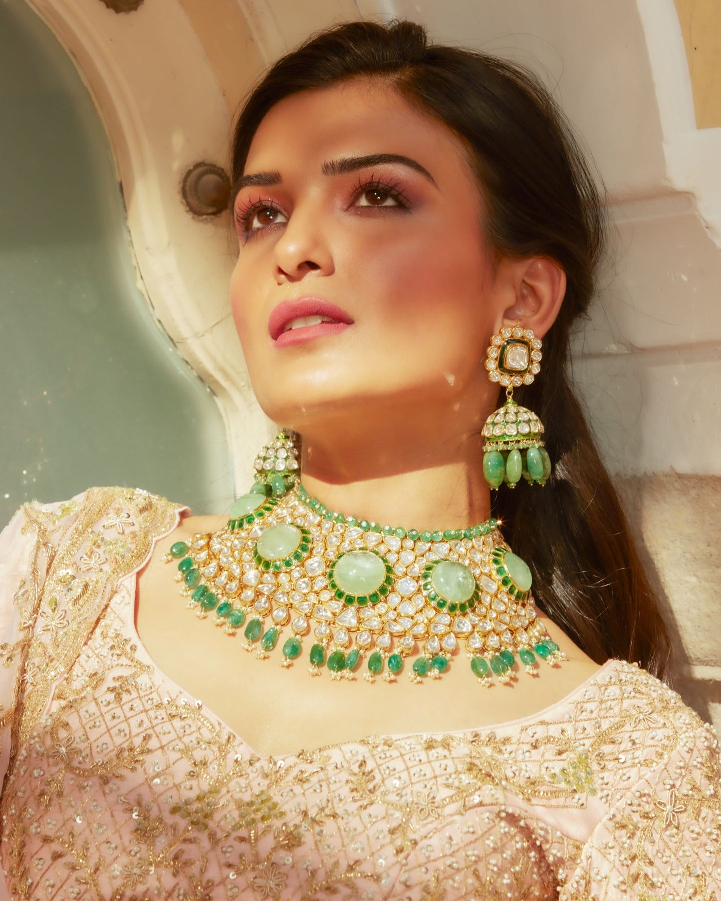 Pastel Pink Raw Silk Lehenga Having Royal Heritage Motifs In Zardozi Work With Choli And Dupatta