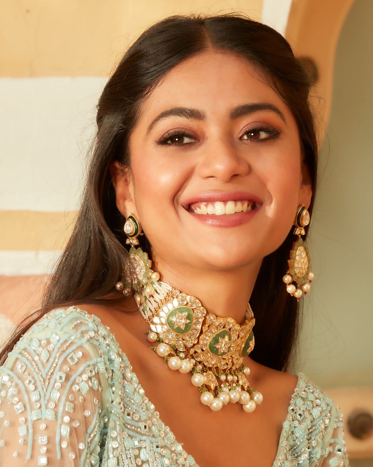 Aqua Blue Gown Fully Embellished In a Sheer Net