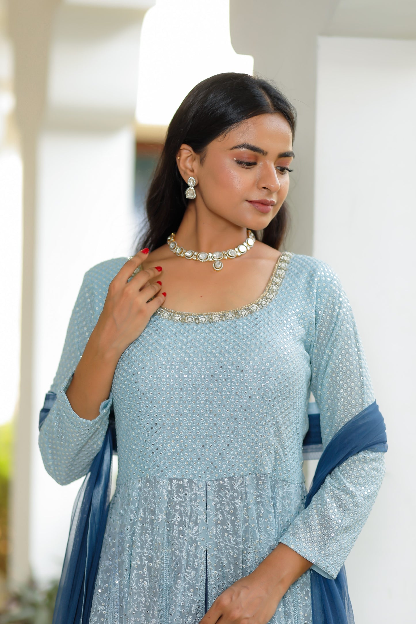 Blue Ombre Kurta With Plazzo