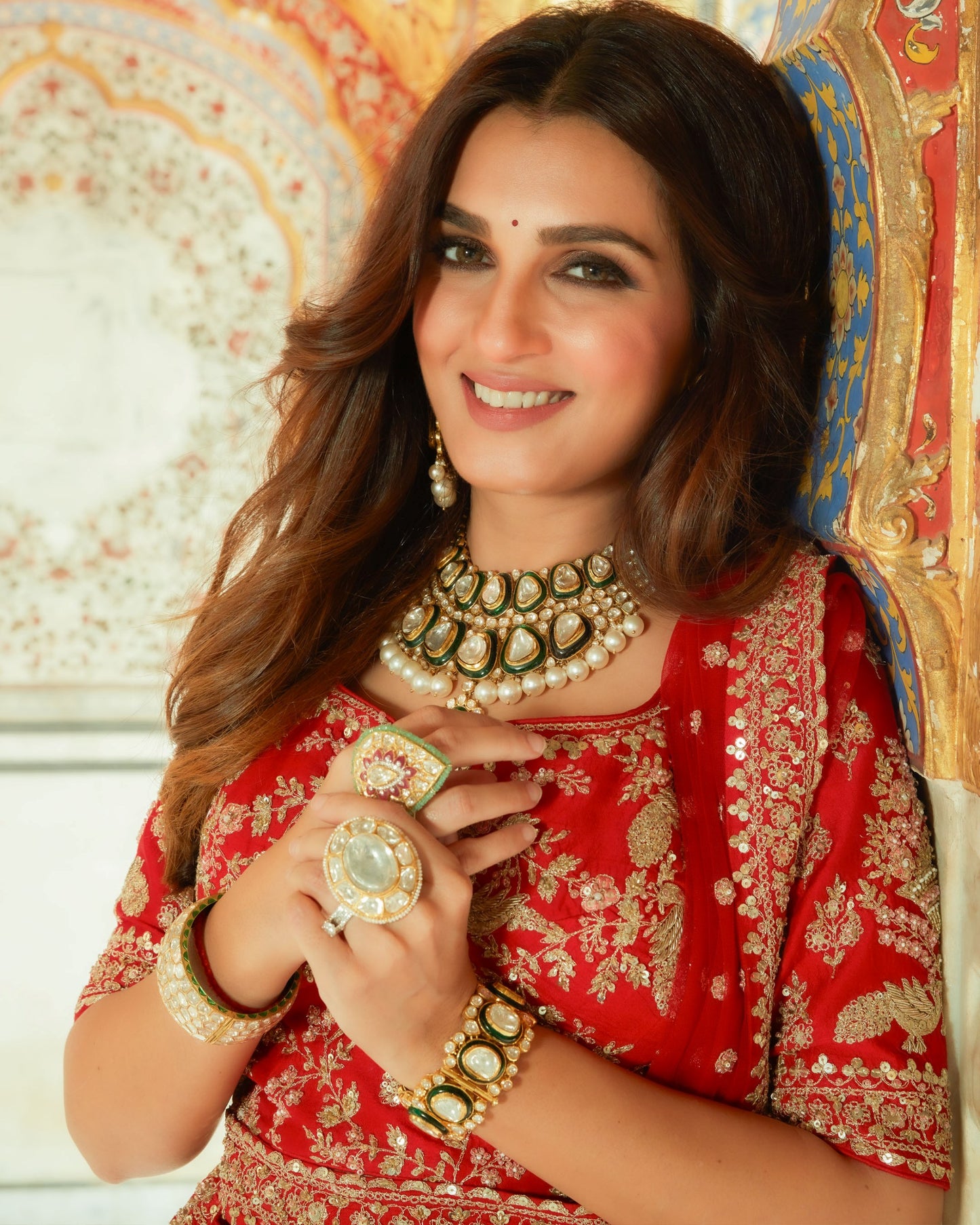 Dastur Red Royal Heritage Lehenga And Choli Set In Geometric Floral Motifs Embroidered With Sequin, Zari, Cut Dana, Moti And Zardozi