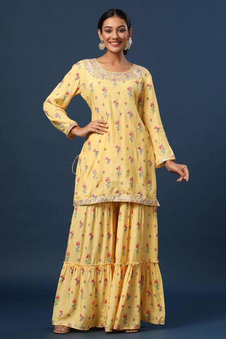 Printed Kurta Sharara set