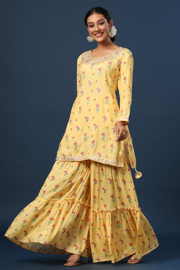 Printed Kurta Sharara set