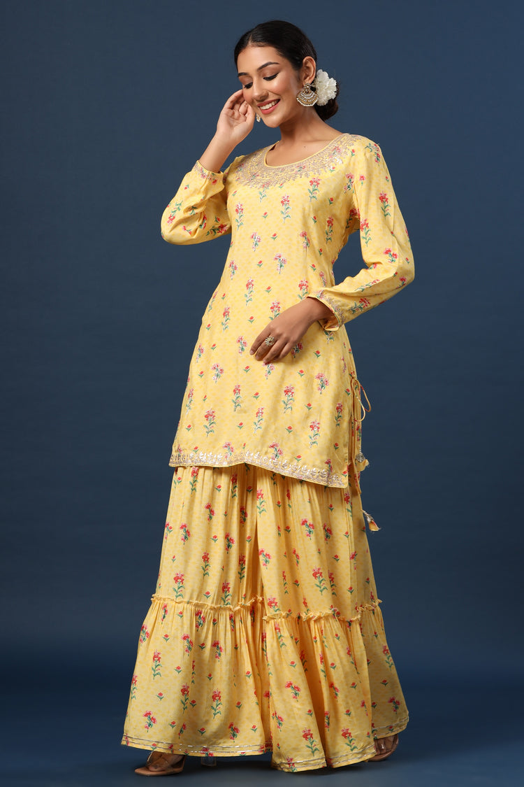 Printed Kurta Sharara set