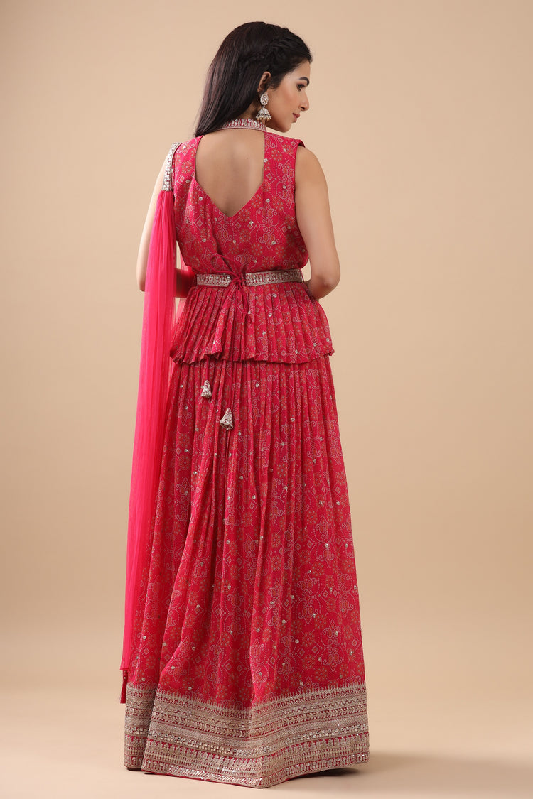 Bandhani Printed Peplum Set