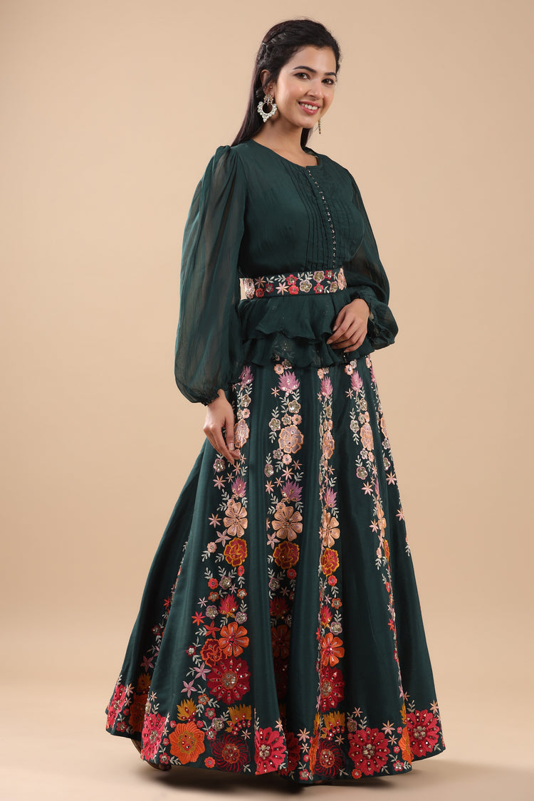 Lehenga with Peplum