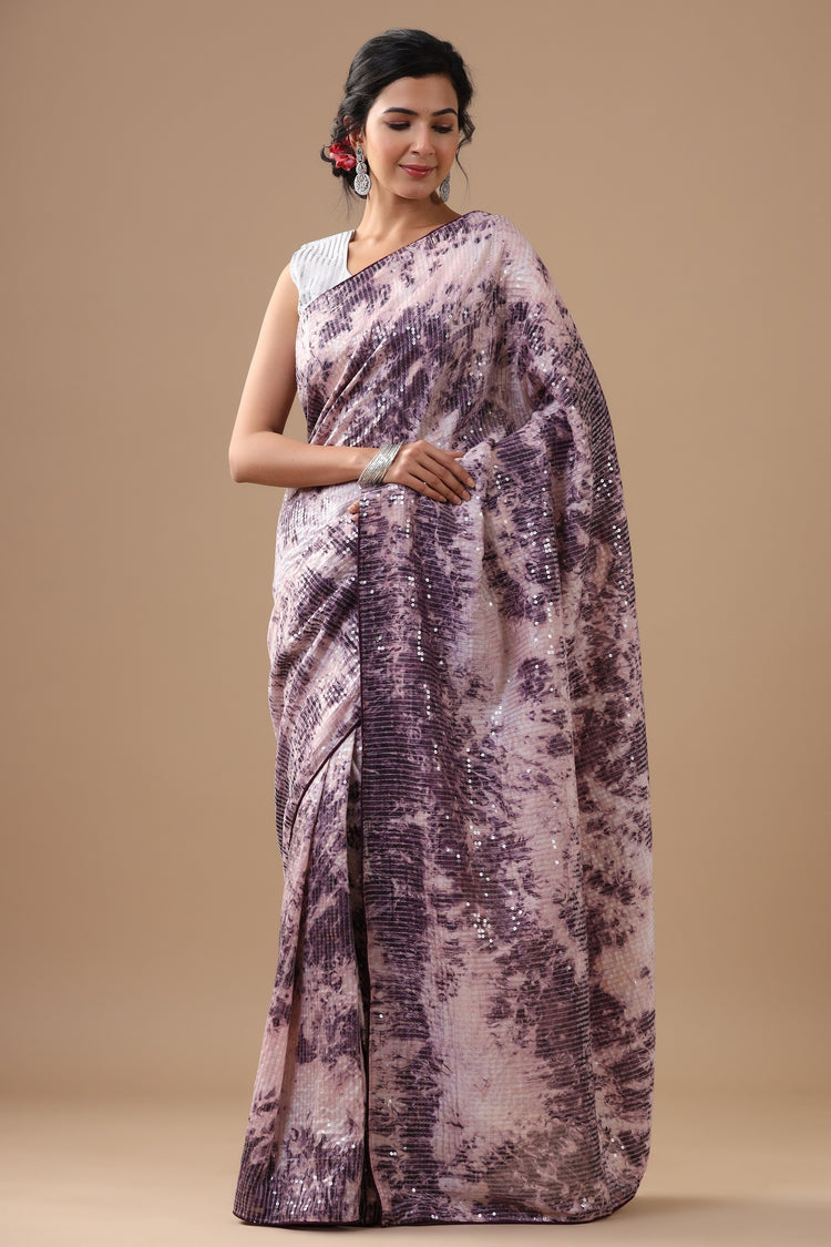 Purple Tye & Dye Saree