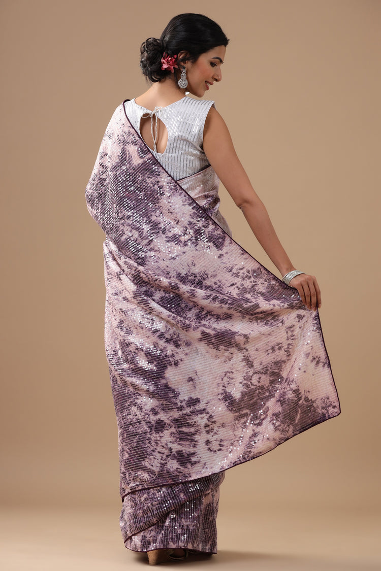 Purple Tye & Dye Saree