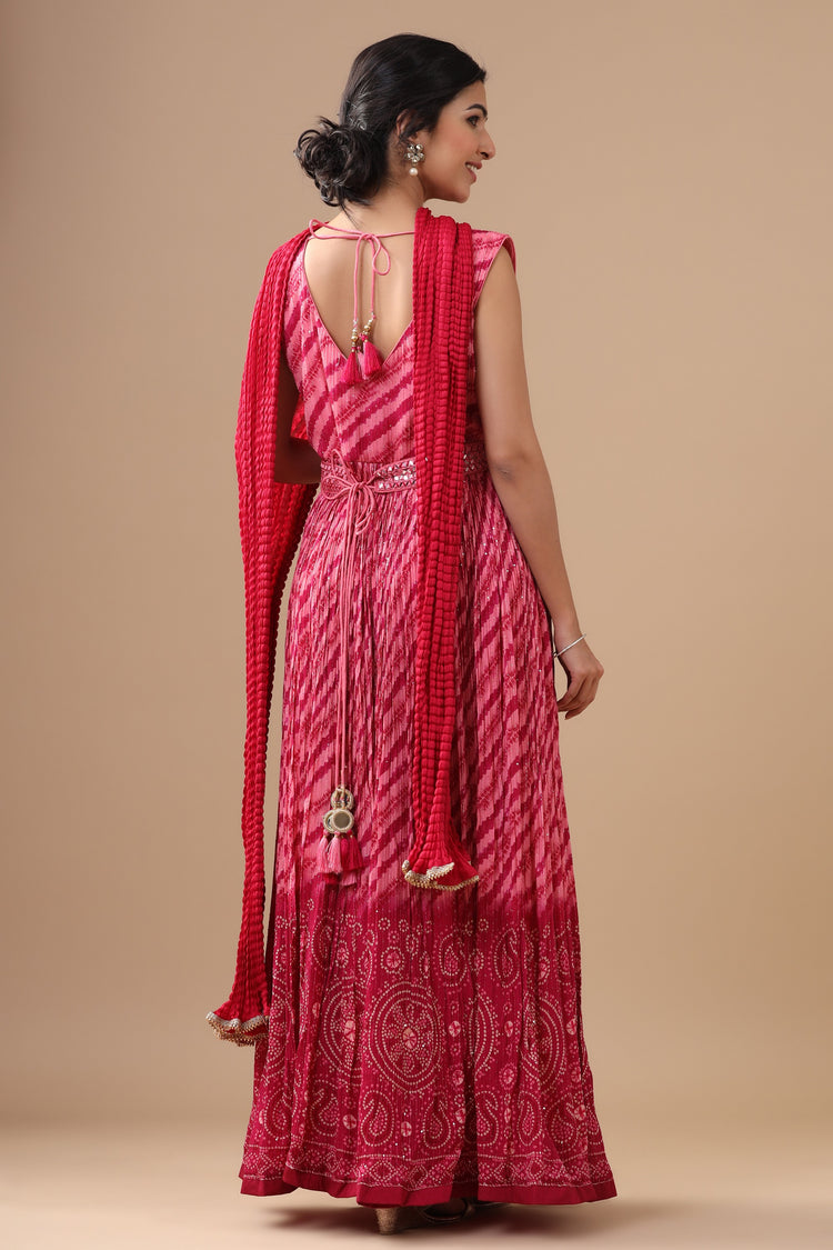 Sequinned Anarkali with Dupatta