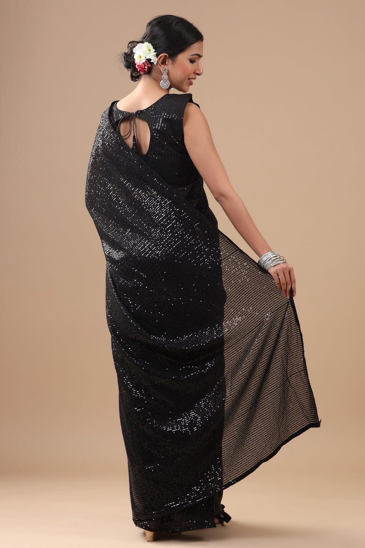 Sequinned Cocktail Saree