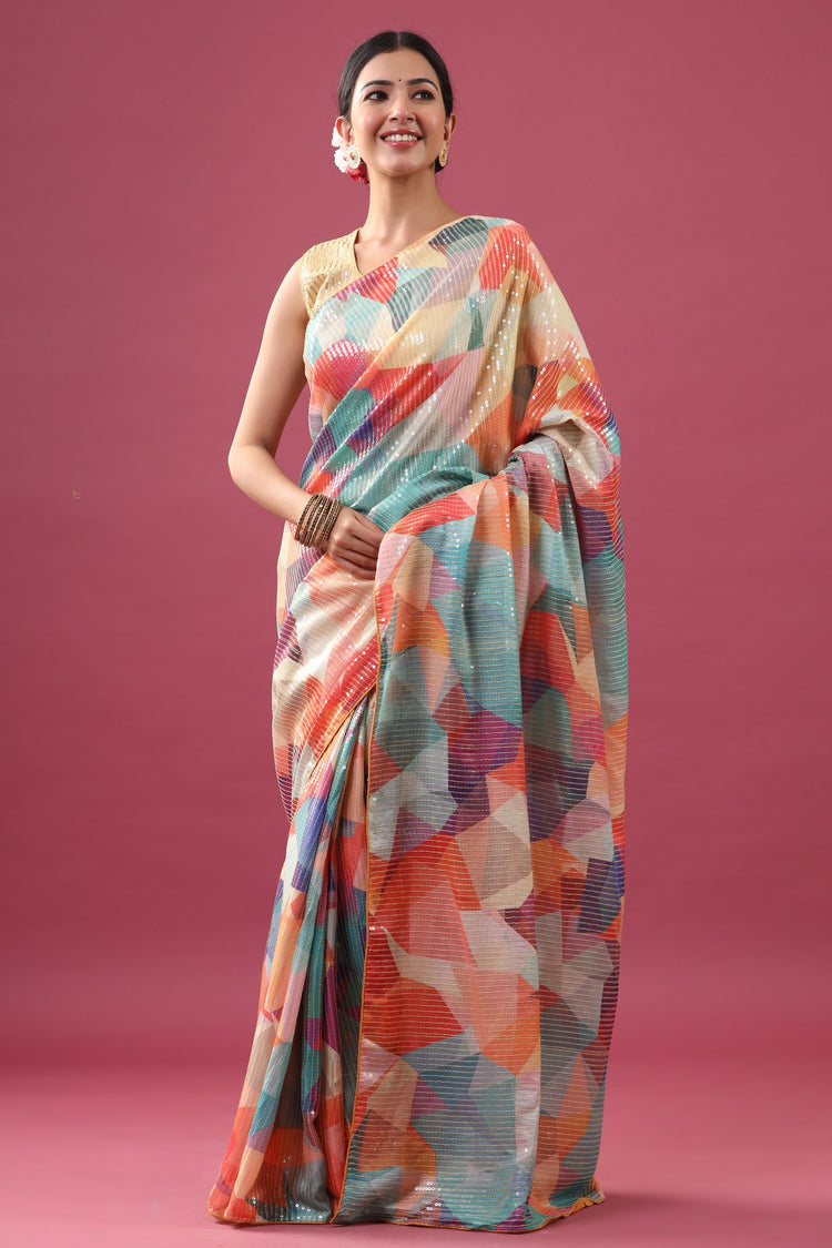 Sequinned Saree