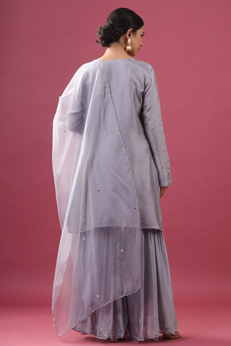 Muslin Silk Kurta Sharara set