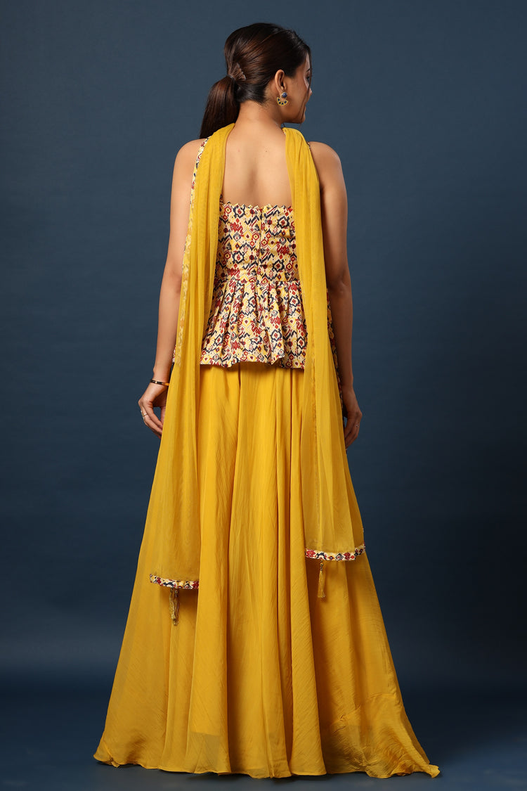 Printed Peplum With Palazzo