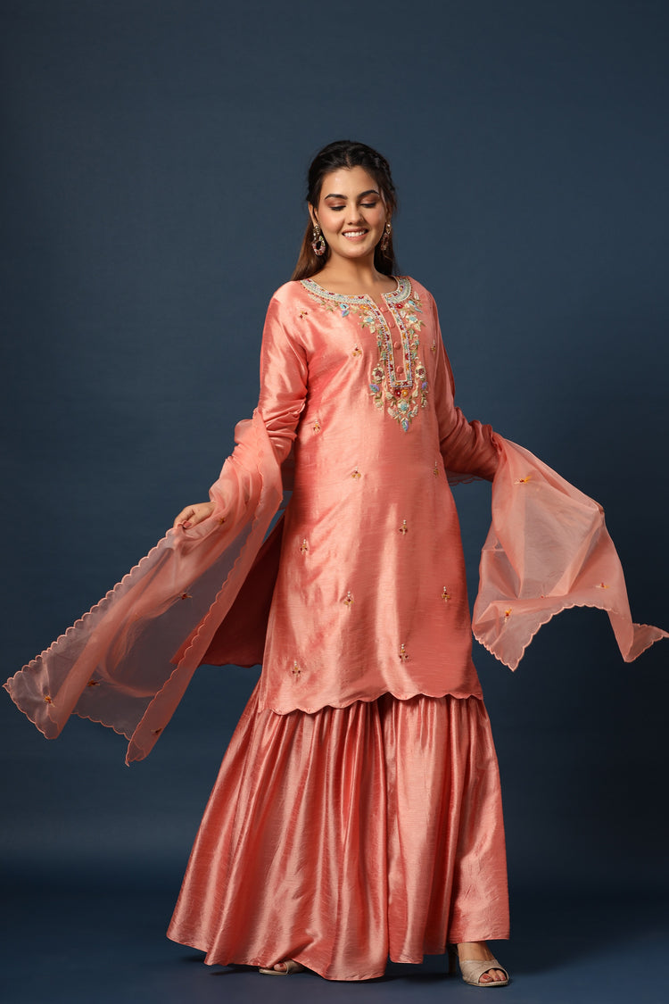 Dola Silk Kurta sharara set