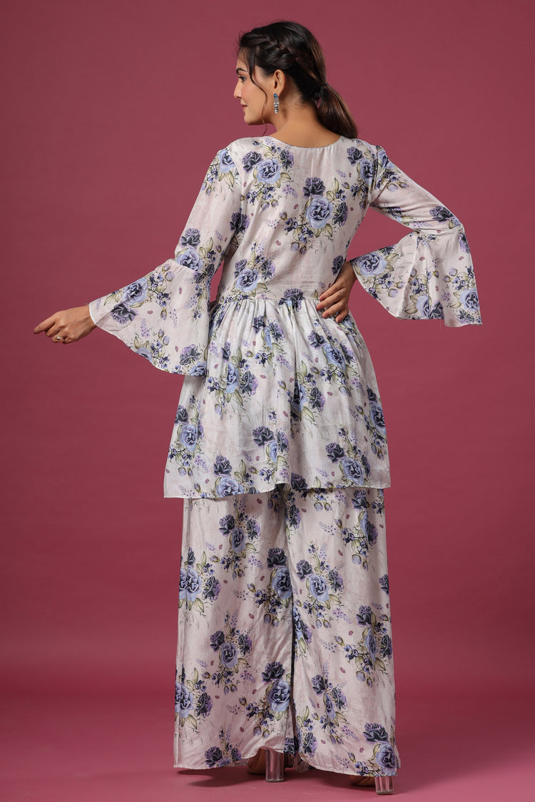 Printed Peplum Palazzo set