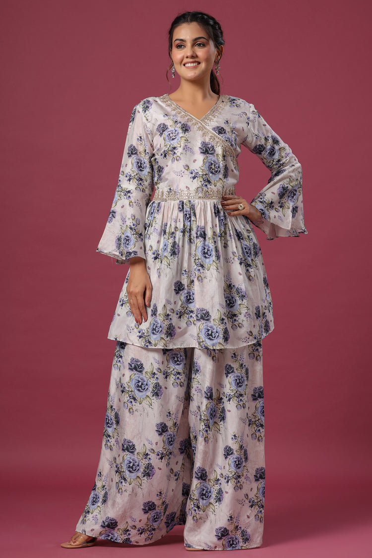 Printed Peplum Palazzo set