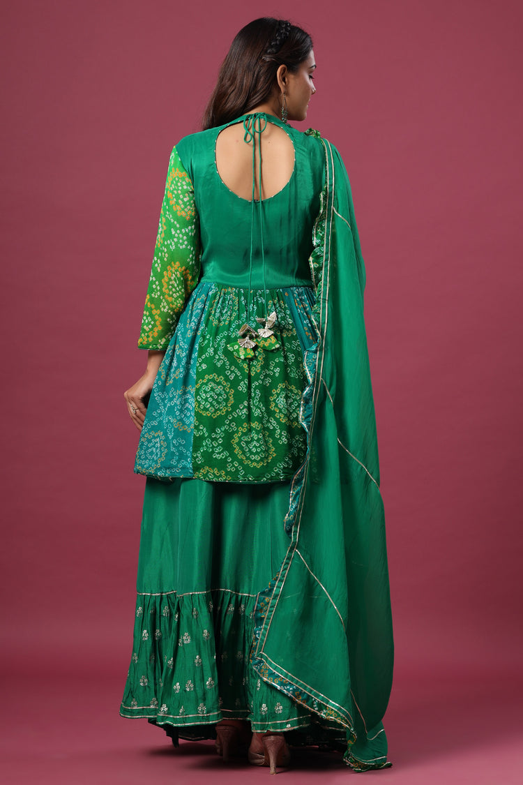 Bhandej Peplum with Sharara