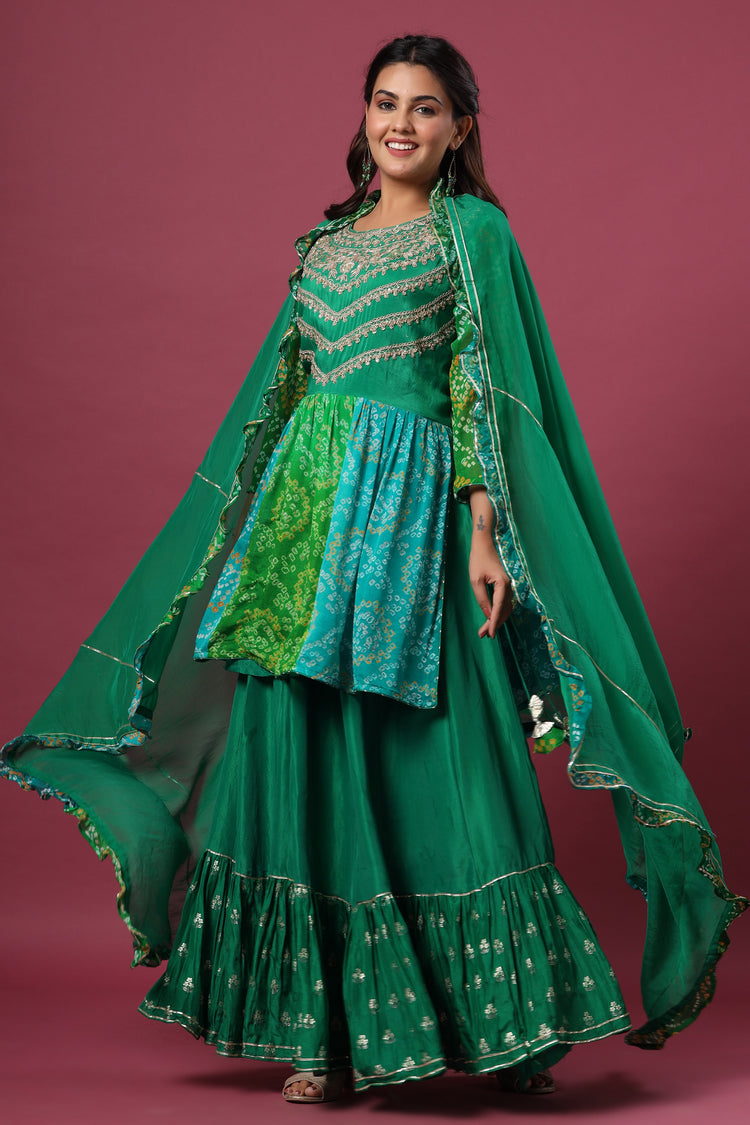 Bhandej Peplum with Sharara