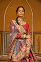 Multi Colour Raw Silk Lehenga Set With Print And Embellishment