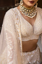 Beige Stone, Resham, And Sequin Work Lehenga With Blouse And Dupatta