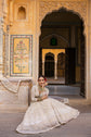 Beige Stone, Resham, And Sequin Work Lehenga With Blouse And Dupatta