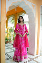 Pink-Shaded Laheriya Gown With Gotta Embellishment