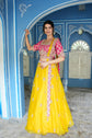 Butter Yellow Organza Skirt With Embellished Ghatchola Blouse And Dupatta
