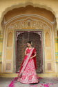 Ruby Red Royal Heritage Lehenga And Choli Set In Floral And Mugal Embroidery