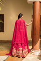 Magenta Pink Organza Skirt And Dupatta With Banarasi Zari Embellished Blouse