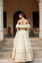 Mint Green Lehenga Choli In Georgette With Colorful Resham Embroidery And Dupatta