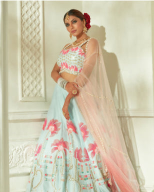 Aqua Blue Lehenga Set