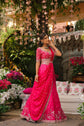 Fucia Pink Embellished Drape Lehenga