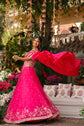 Fucia Pink Embellished Drape Lehenga