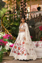 Cotton White Rashem Work Lehenga Set