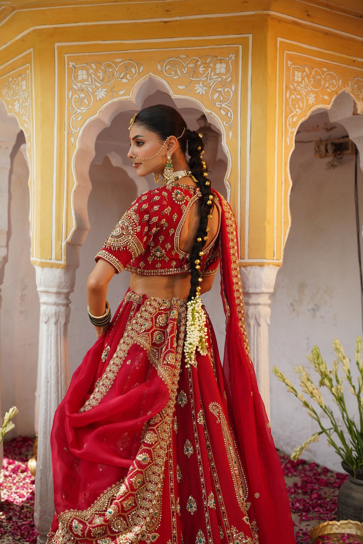Crimson Red Bridal Lehenga Set