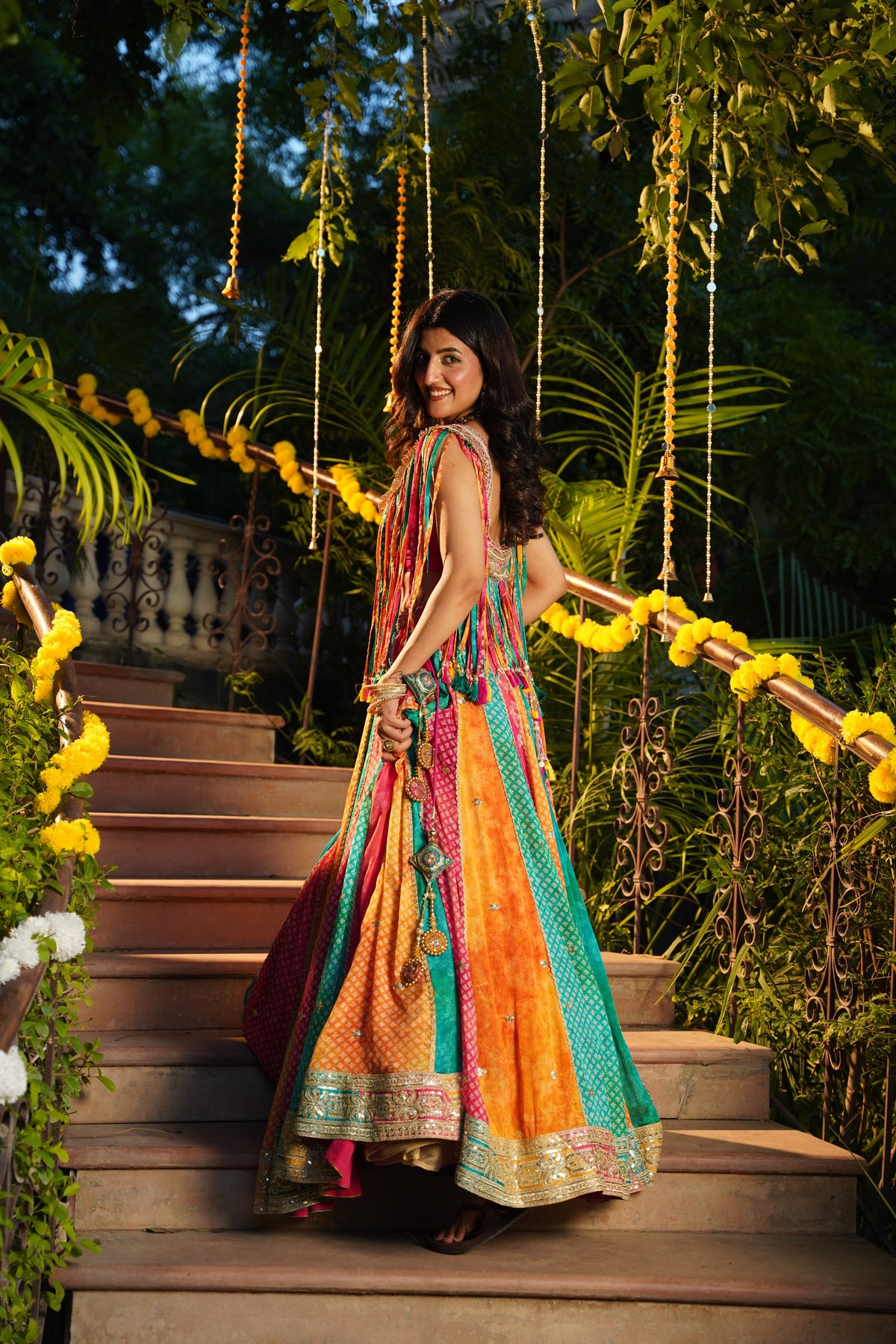 Multi-Colored Tassels Lehenga Set