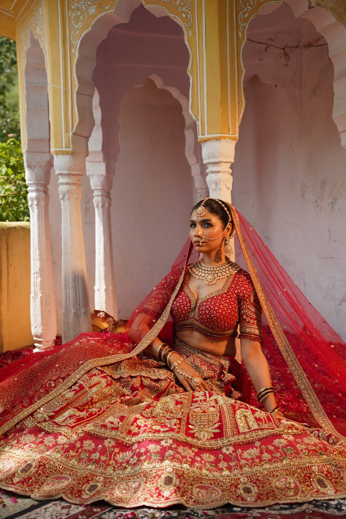 Deep Red Bridal Lehenga Set
