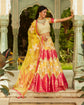 Yellow Dola Silk Lehenga Having Pink Banarasi Highlights With Embellished Choli And Dupatta