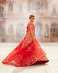 Rose Red Lehenga Choli Set In Raw Silk With Multi Color Resham And Zardozi Work