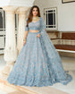 Canton Blue Lehenga Set In Net With Sequin, Resham And Cut Dana Embroidery