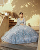 Light Blue Lehenga Set In Net With Heavy Embroidery Of Floral Jaal Work All Over It