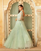 Aqua Blue Gown Fully Embellished In a Sheer Net
