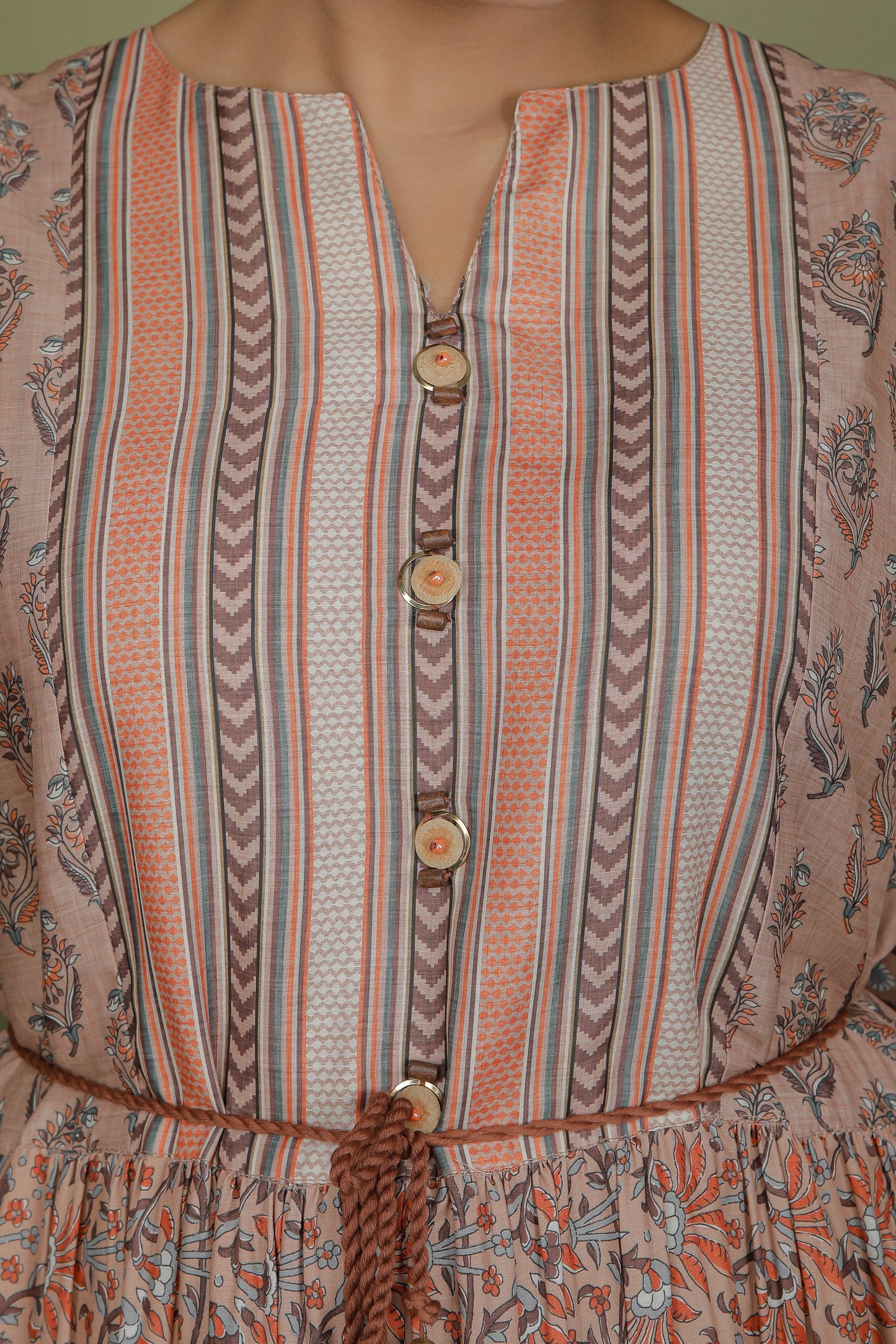 Multi-Printed Cotton Silk Anarkali Dress