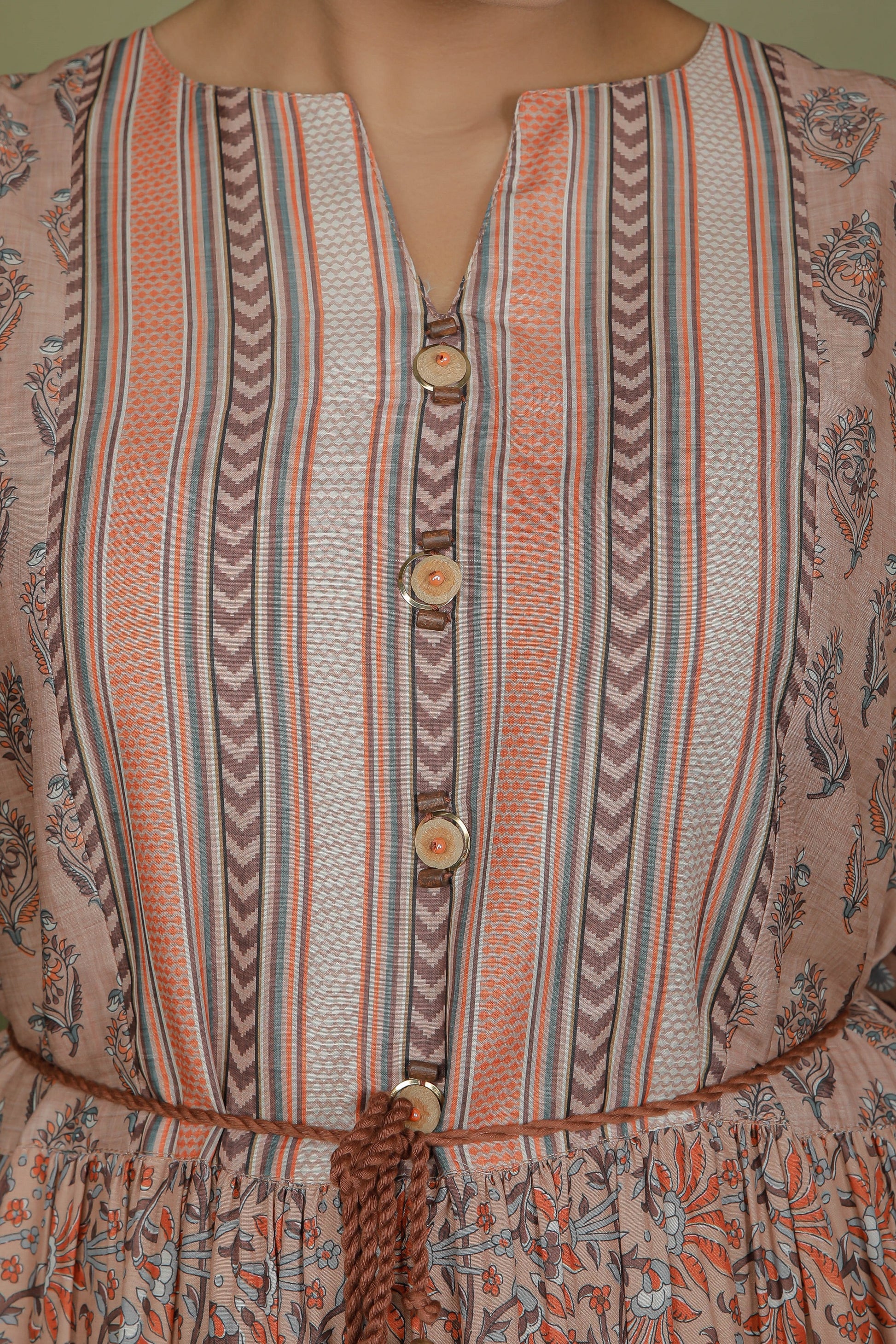 Multi-Printed Cotton Silk Anarkali Dress