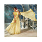 Light Yellow Georgette silk Skirt set with Attached Drape