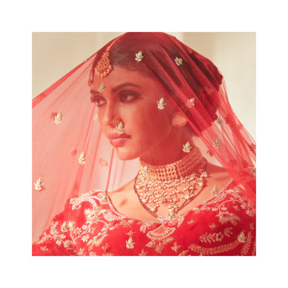 Dastoor Red Bridal Lehenga Set